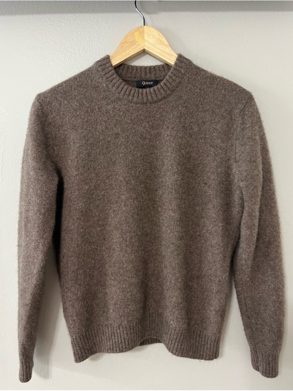 Quince Yak Wool Sweater Womens M Heather Brown Crew Neck Luxury Knit
